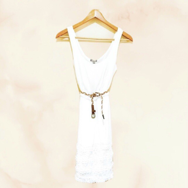 White Crochet Lace Dress • kohl's lily rose lace belted dress