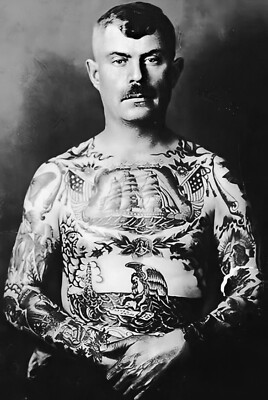 Vintage Tattoo Image 14 x 11'' Photo Print