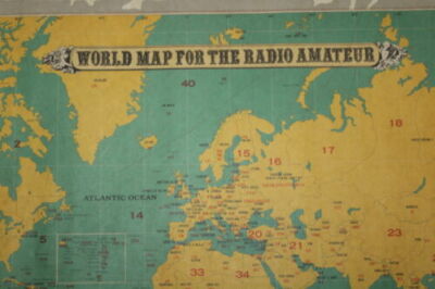 Vintage Kenwood Corporation WORLD MAP FOR THE RADIO AMATEUR poster