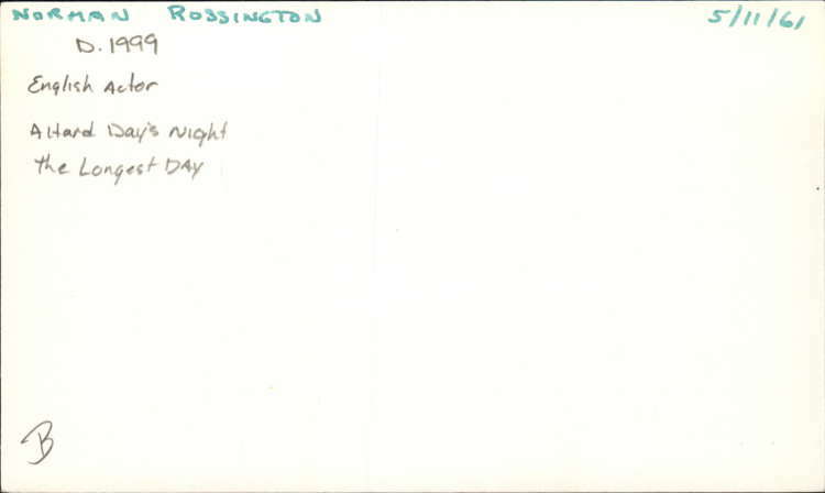 Norman Rossington D.1999 English Actor A Hard Days Night signed 3