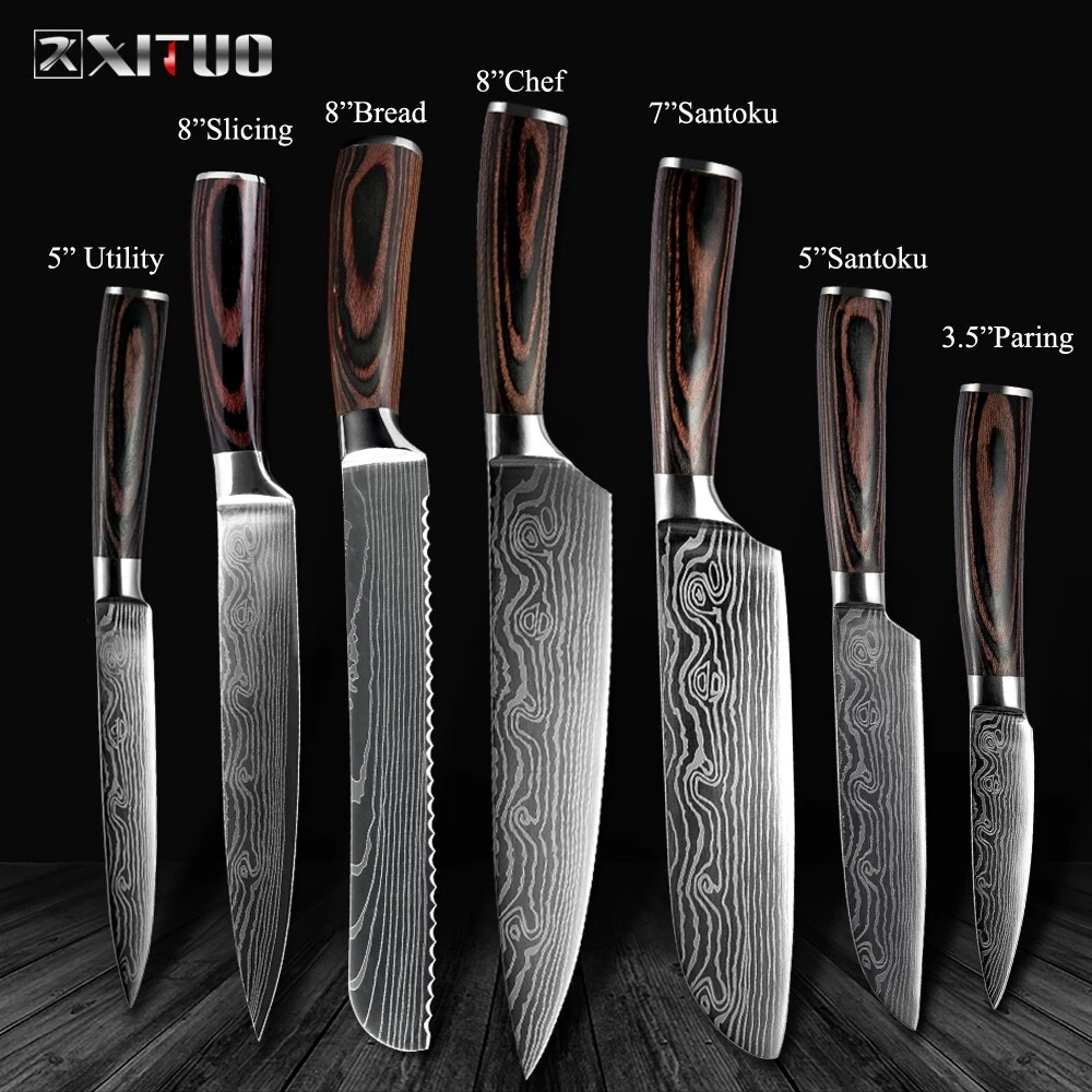 XITUO Kitchen Chef Knives Set Japanese 7CR17 Stainless Steel