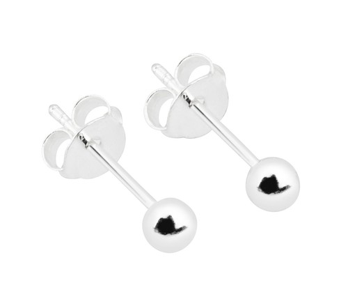 Pendientes de pernos de bola de plata esterlina sólida 925 alfileres de nariz de 1 mm a 5 mm paquetes múltiples - Imagen 2 de 10