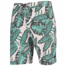 Men's Rip Curl 36 Board Shorts Stassi Pink Green Tropical Leaves 19" Outseam NWT
