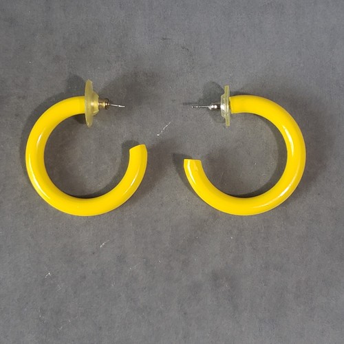 "Orecchini Cerchio Pendente Metallo Giallo Metà Secolo Modernisti Retro Boho Trafitti 1,25" - Foto 4 di 9