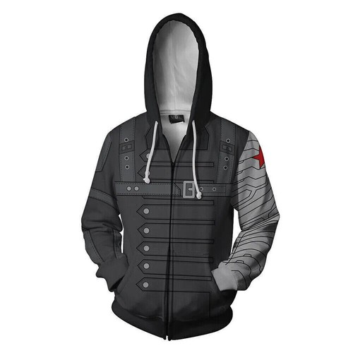 Captain America Winter Soldier 3D Hoodies Superhero Jackets Sweatshirts Costumes - Picture 12 of 39