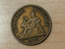 1927 France 50 Centimes KM# 884 