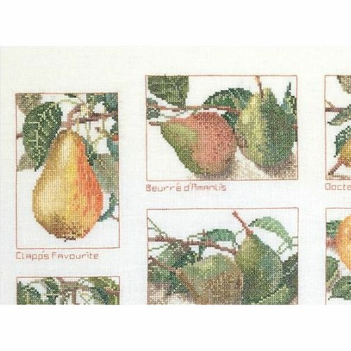 Cross-stitch kit Pears 2097 Thea Gouverneur Linen - Picture 2 of 6