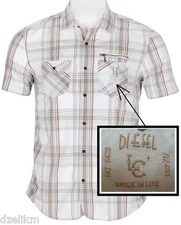 NWT Diesel Men's Contemporary Sterlong Shirt with Graphic Print On Back Size S