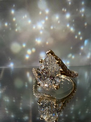 2.58 Carat Pear Lab Created Engagement Ring