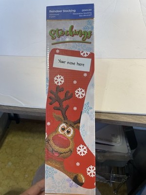 Diamond Dotz Reindeer Stocking 110x18 Diamond Art - DIY Christmas Custom