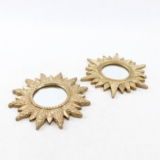 Lot of 2 Vintage-Style Sunburst Wall Mirrors 7.5in Decorative