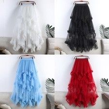 Women Adult Lady Tutu Tulle Skirt Fancy Skirt Dress Up Party Dancing Long Dress