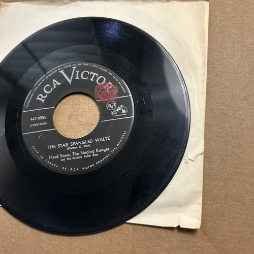 Hank Snow Marriage Vow/The Star-Spangled Banner Rca Victor 45 Singing Ranger - Picture 2 of 3