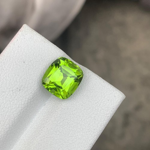 4.4 Cts Natural Peridot Cushion Cut Green Gemstone Loose SI Clarity - Pakistan - Picture 6 of 7