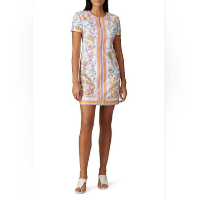 Rtr Sz 2 Robe Florale Arboretum Trina Turk Imprimé Rayé Deco À Zip Avant - Photo 1/4