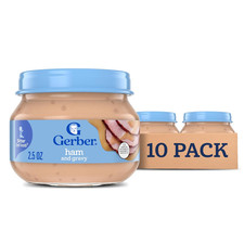 Gerber Stage 2 Baby Food, Ham and Gravy Jar, Baby Food Puree, Baby Mealtime, Bab