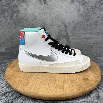 Nike Blazer Mid 77 Shoes Boys Size 5Y White Floral Casual Sneakers DQ7773-100