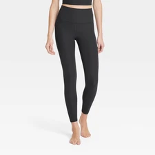 Women's Everyday Soft High-Rise Rib 7/8 Leggings - All In Motion Black