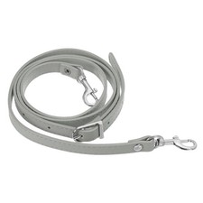 47 Inch Adjustable PU Leather Purse Strap with Silver Hardware Grey