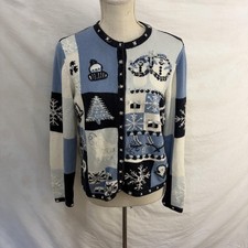 Christmas cardigan embroidered beaded vintage Y2K