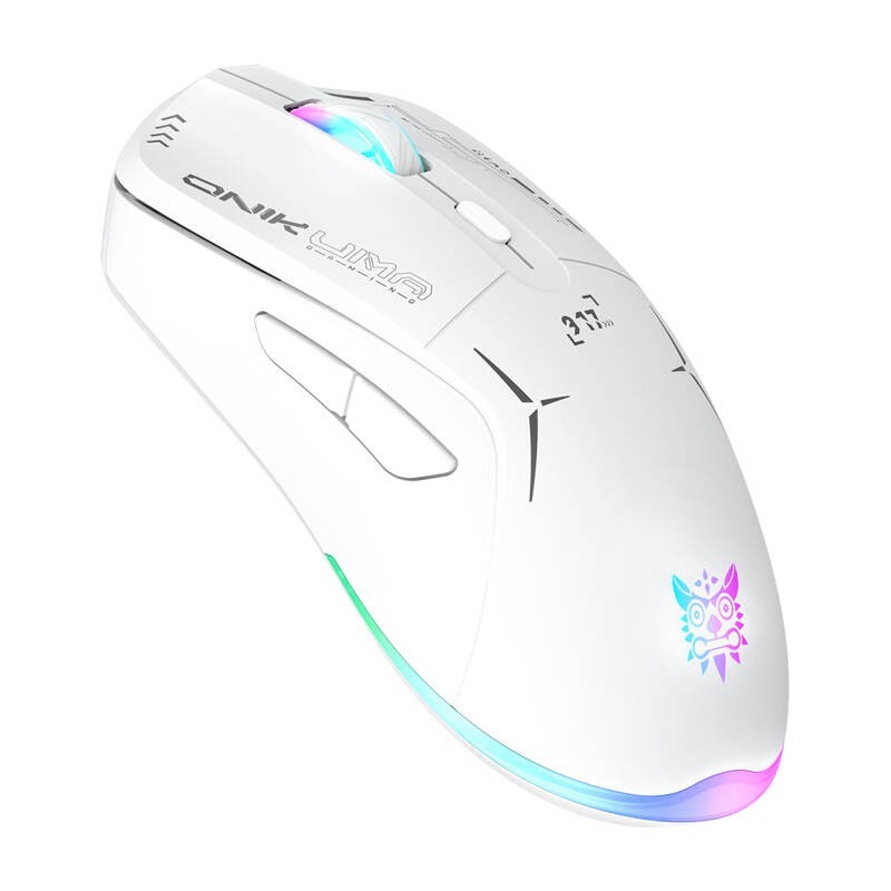 Onikuma Gaming Mouse Ergonomic Player LED White 800-4800 Dpi Wireless Cable