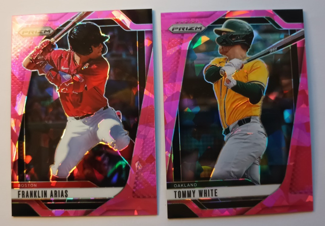 2025 Prizm Baseball Pink Cracked Ice 2pc lot Franklin Arias & Tommy White