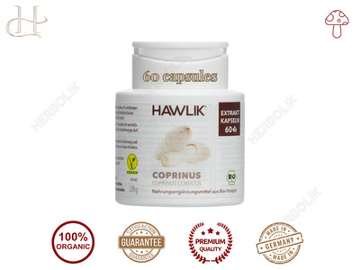 Hawlik Coprinus 120 Capsules   Supports Blood Sugar Levels, Heart & Metabolism