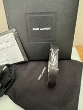 Yves Saint Laurent Black Leather Bracelet wit...