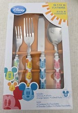 NEW IN BOX DISNEY STORE MICKEY MOUSE FLATWARE SET OF 16 FORKS KNIVES SPOONS