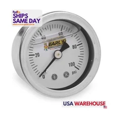 Earls 100187ERL, One Pressure Gauge 100Psi Liquid Filled Performance Racing Part