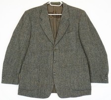 Harris Tweed Gray Woven Wool Tweed Blazer Coat Men's US 46 or EU 56