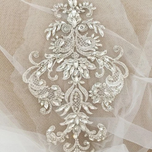 Apliques de diamantes de imitación cristal adición rebordear parche brillante vestido fiesta disfraz Foto 4 de 4