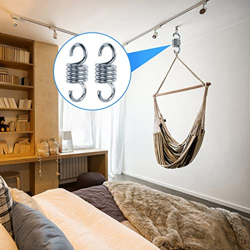 2 pcs Heavy Duty Hammock Spring,Porch Suspension Extension Hook Swing Hanger, - Foto 5 di 7