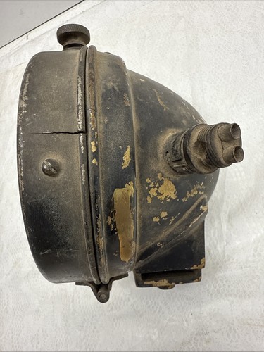 Antique S&M Lamp Co Los Angeles Brass Head-Lite Spot-Lite Driving Head Lamp - Picture 3 of 9