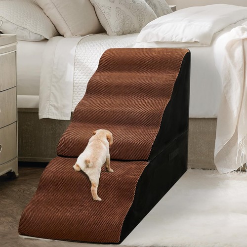 Dog Stair Steps for High Beds 30-36 inches Tall, 6-Step Dog Step Ramps for Hi...