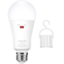 Rechargeable Emergency Light Bulb,1800mAh Battery Backup for Home Power Failu...