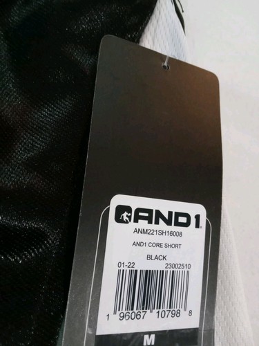 AND1 pantaloncino basket uomo raso bianco e nero Active Core 11" taglia media - Foto 5 di 9