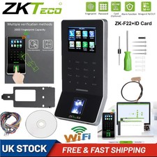 ZKTeco F22 ID WiFi TCP/IP Fingerprint Timeclock Door Access Time Attendance Kit