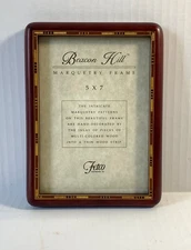 Vintage Handcrafted Beacon Hill 5x7 Wood Frame by Fetco – Marquetry Inlay
