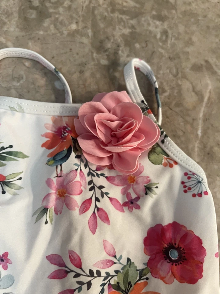 Lote de Traje de Baño Bebé Niña-6 Piezas-9-12M y 9M Pantalones Cortos Piolín Pájaro Rosa Moana Flor Foto 2 de 4