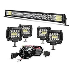 LED Light Bar 32 Inch 441W Triple Row Flood Spot Combo Beam Offroad Driving