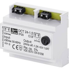 BLOCK DCT 24-2.5 Unregulated DC Current 24V/DC 2.5 TO 60W No. output