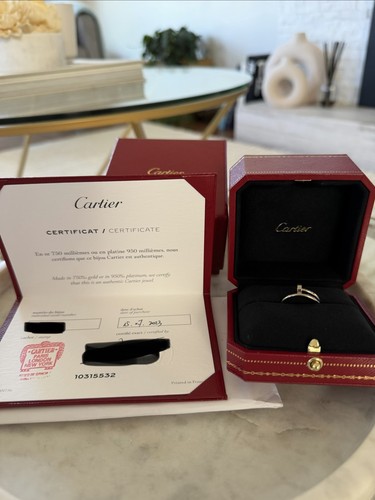 Cartier Juste Un Clou Ring 18k White Gold Size 49