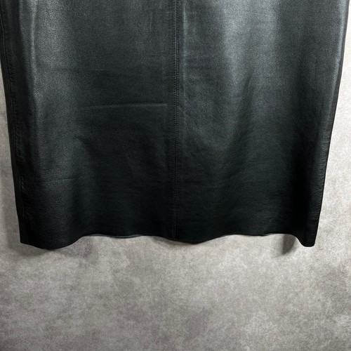 BCBGMAXAZRIA Pencil Leather Skirt Womens 6 Black Lined Office Mob Wives Goth - Picture 3 of 8