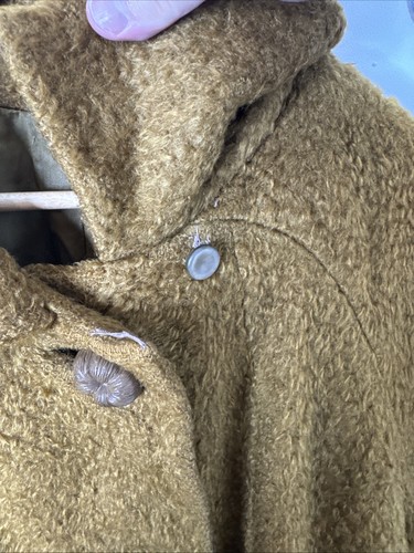 Vintage 1960s Mayfair Garment Montreal Bouclé Wool Coat Brown XL Mid Century - Picture 7 of 10