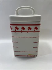 In-N-Out Burger Restaurant Ceramic Canister Jar with Lid 7"