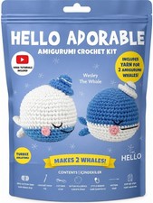 Hello Adorable Amigurumi Whale Crochet Kit DIY BFF 2 Whale Set Turkish Pattern