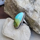 US Nevada Royston Turquoise Ring Navajo Native Signed LaRose Ganadonegro Sz 5.5 — photo 3