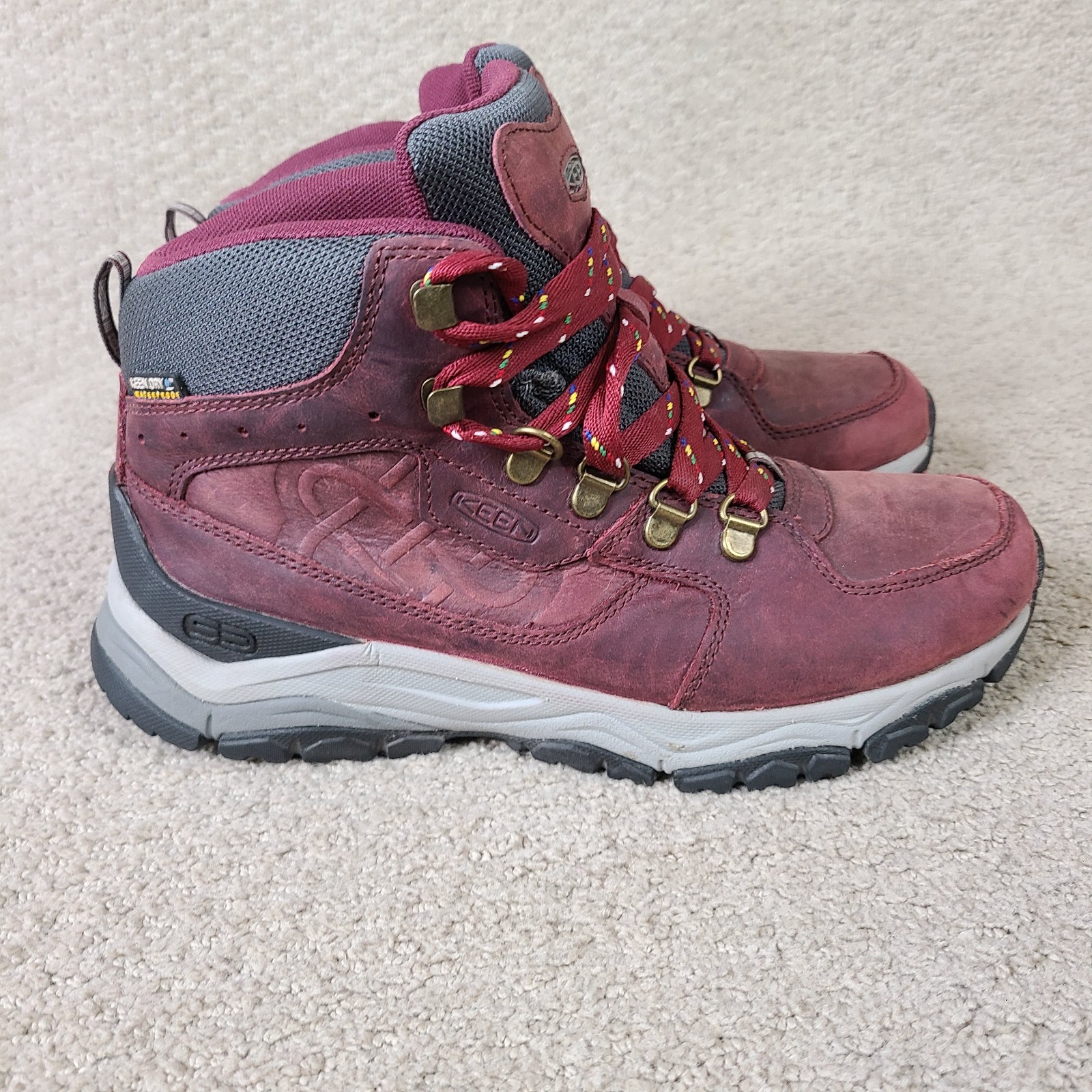 Keen Shoes Donna 8 Borgogna Innata Pelle Mid Stivali da Escursionismo LTD Trek Impermeabili