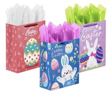 Easter Bags 3 Pc- 13" Large Gift Bags,Treat Goodie Bags